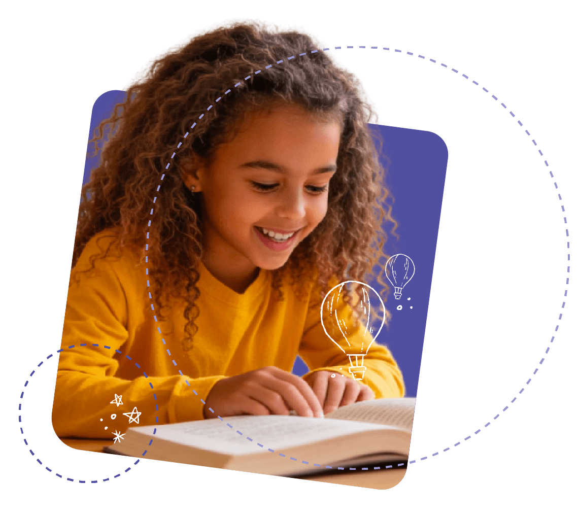 1st grader reads from a book on a desk 1st grader reads from a book on a desk